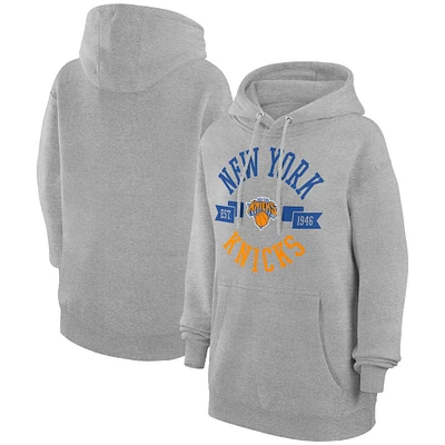 Women's G-III 4Her by Carl Banks Heather Gray New York Knicks City Pullover Hoodie