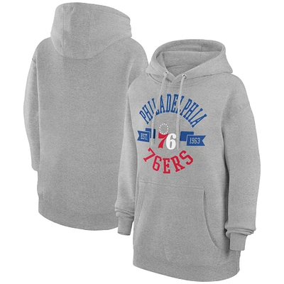 Women's G-III 4Her by Carl Banks Heather Gray Philadelphia 76ers City Pullover Hoodie