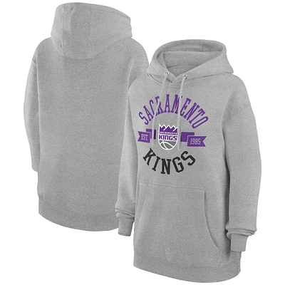 Women's G-III 4Her by Carl Banks Heather Gray Sacramento Kings City Pullover Hoodie