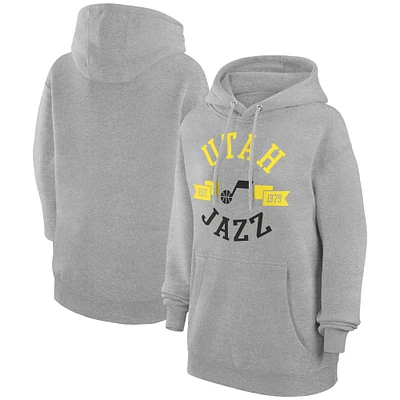 Women's G-III 4Her by Carl Banks Heather Gray Utah Jazz City Pullover Hoodie