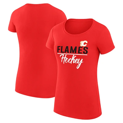 Women's G-III 4Her by Carl Banks Calgary Flames Super-Slim Fit Lightweight Team Sport T-Shirt