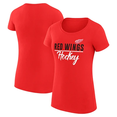 Women's G-III 4Her by Carl Banks Red Detroit Wings Super-Slim Fit Lightweight Team Sport T-Shirt