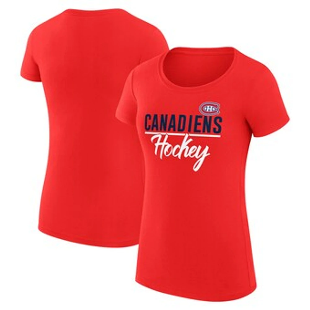 Women's G-III 4Her by Carl Banks Montreal Canadiens Super-Slim Fit Lightweight Team Sport T-Shirt