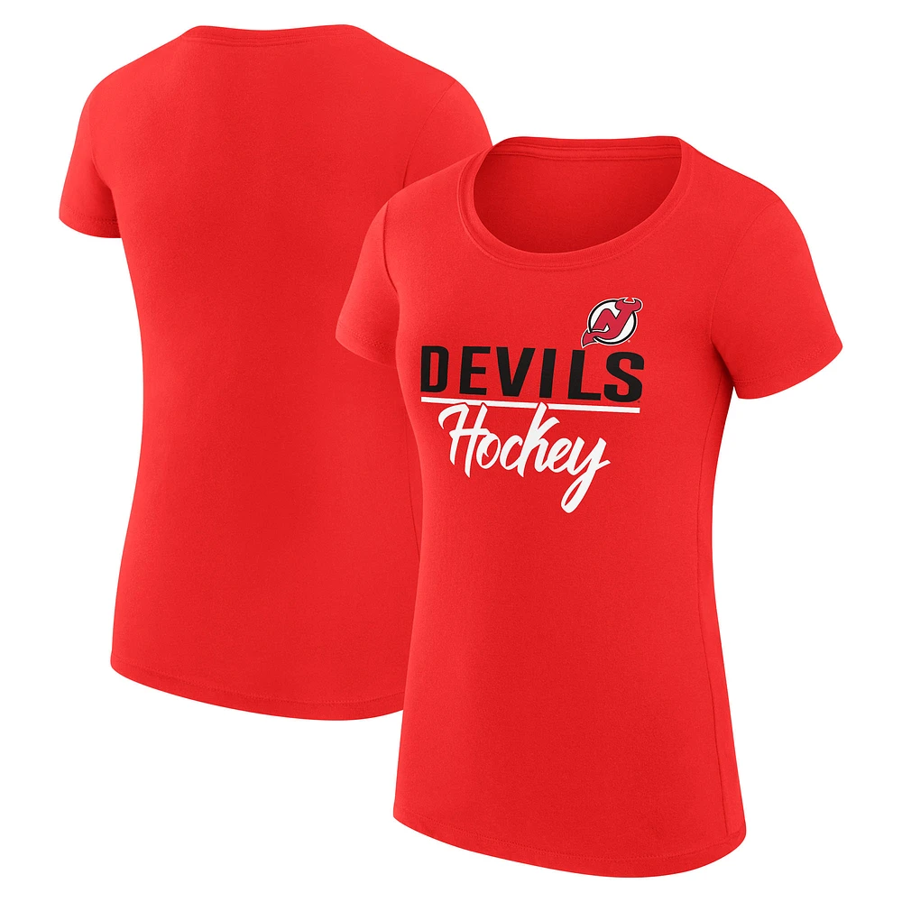 Women's G-III 4Her by Carl Banks New Jersey Devils Super-Slim Fit Lightweight Team Sport T-Shirt