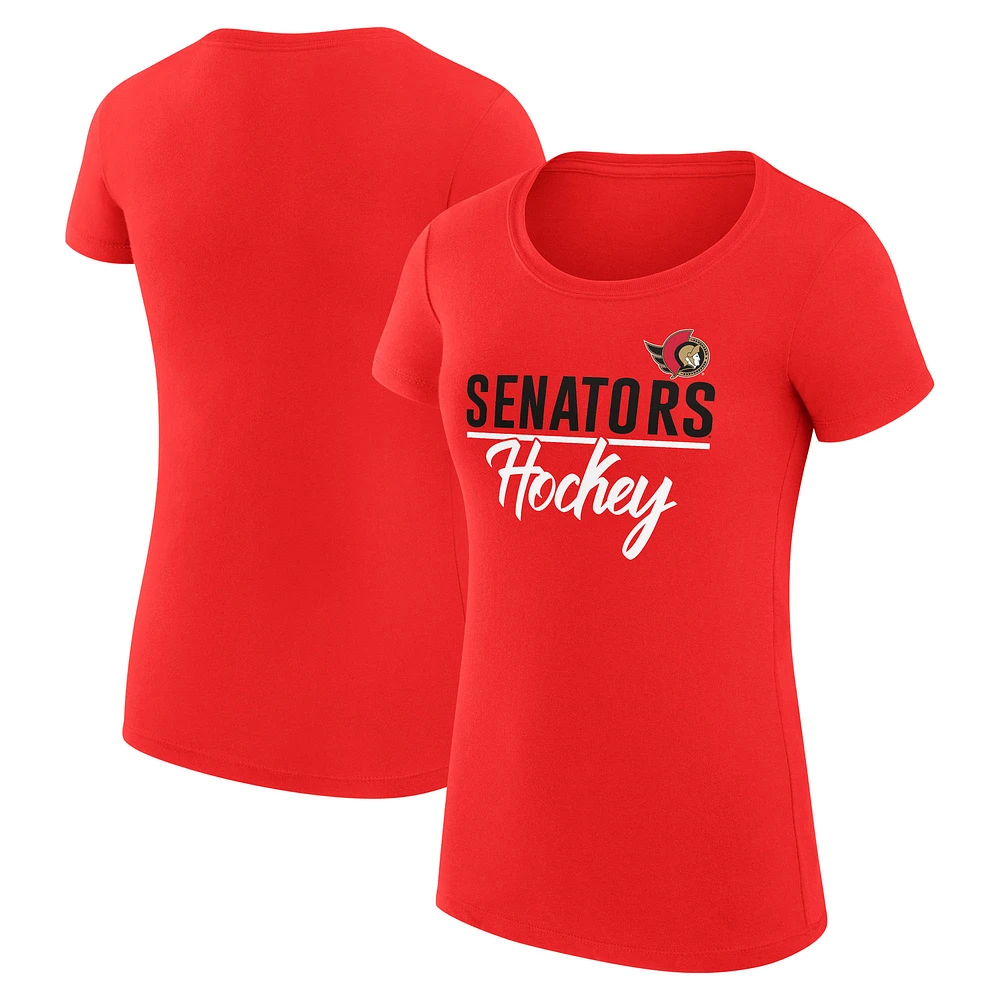 Women's G-III 4Her by Carl Banks Ottawa Senators Super-Slim Fit Lightweight Team Sport T-Shirt