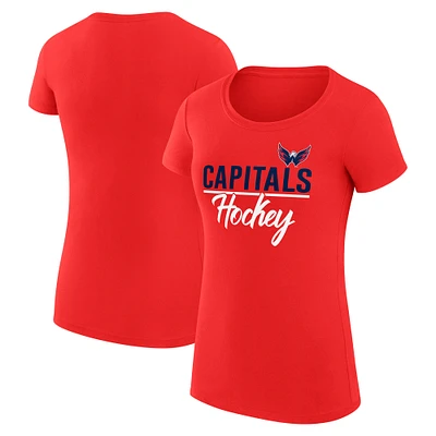 Women's G-III 4Her by Carl Banks Washington Capitals Super-Slim Fit Lightweight Team Sport T-Shirt