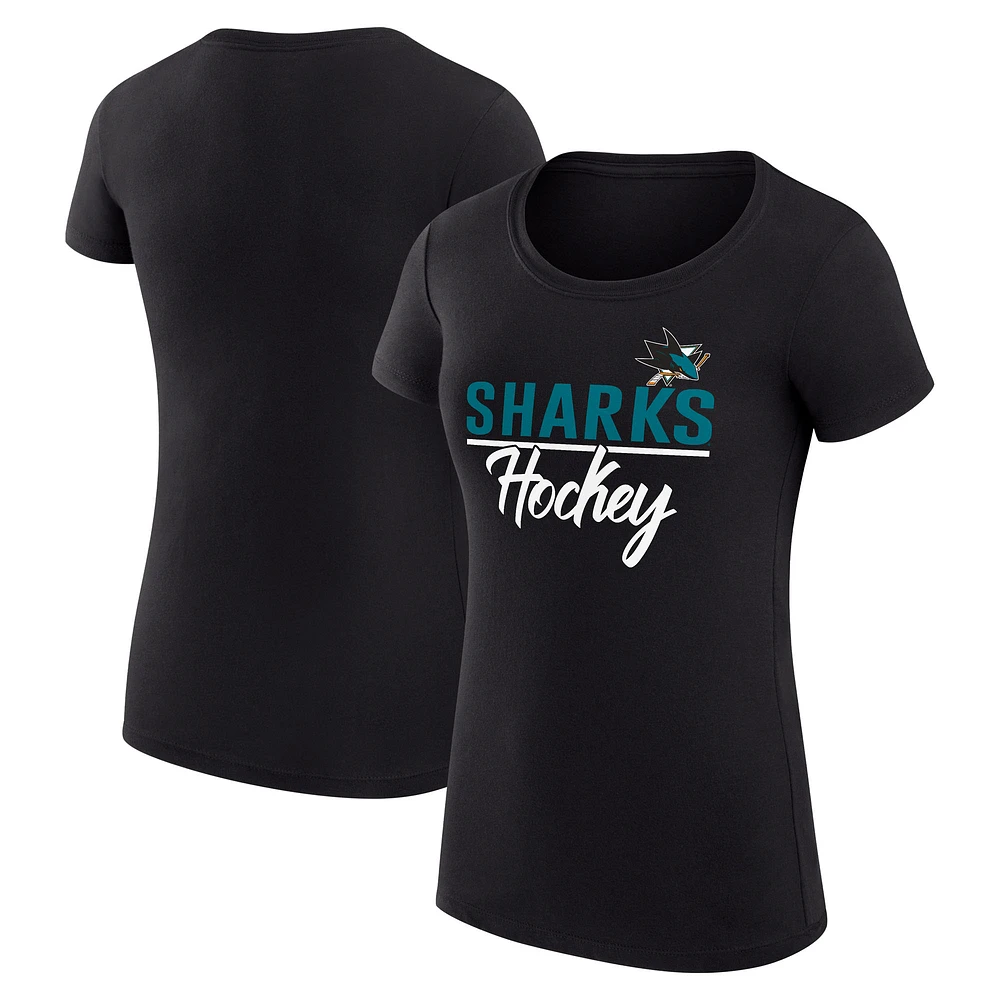 Women's G-III 4Her by Carl Banks San Jose Sharks Super-Slim Fit Lightweight Team Sport T-Shirt