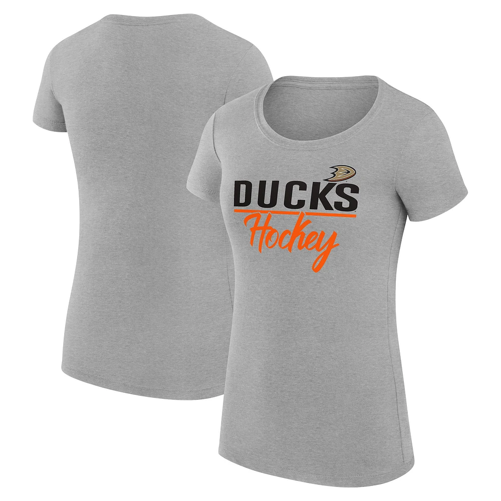 Women's G-III 4Her by Carl Banks Anaheim Ducks Super-Slim Fit Lightweight Team Sport T-Shirt