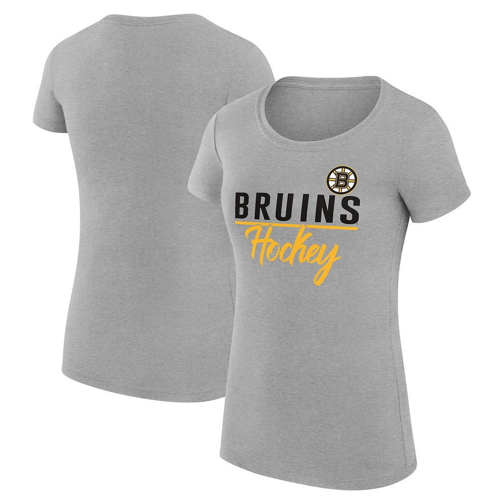 Women's G-III 4Her by Carl Banks Boston Bruins Super-Slim Fit Lightweight Team Sport T-Shirt