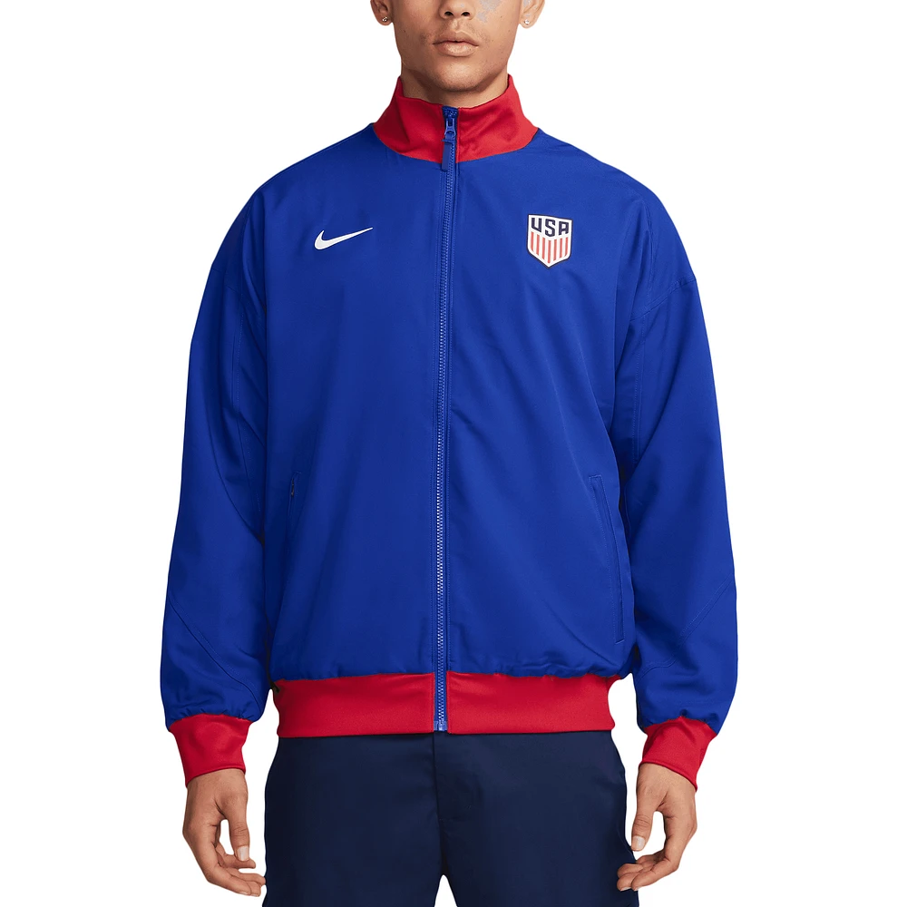 Men's Nike Royal USMNT 2024 Strike Anthem Full-Zip Jacket