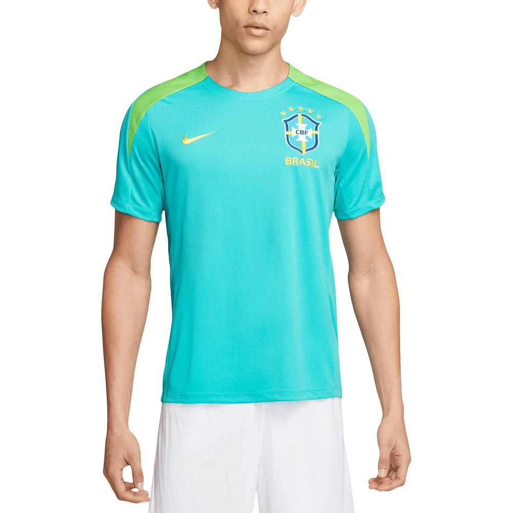 Men's Nike Aqua Brazil National Team 2024 Strike Performance Top