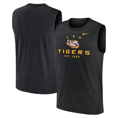Men's Nike Black LSU Tigers Primetime Legend Mascot Lock Up Performance Muscle Tank Top