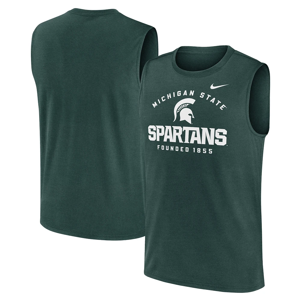 Men's Nike Green Michigan State Spartans Primetime Legend Dri-FIT Muscle Tank Top