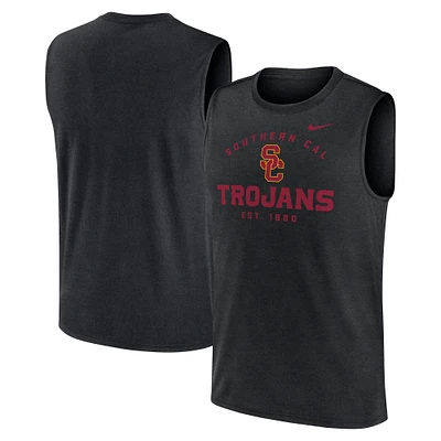 Men's Nike Black USC Trojans Primetime Legend Mascot Lock Up Performance Muscle Tank Top