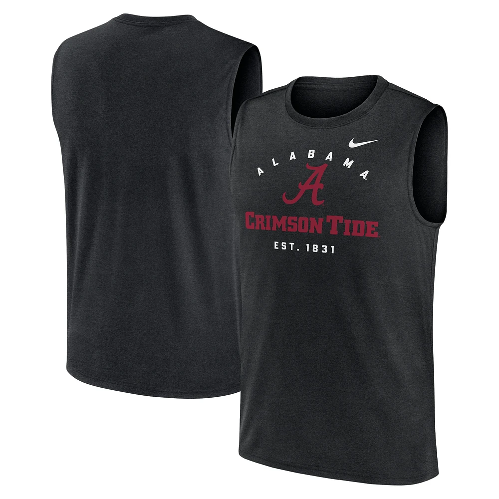 Men's Nike Black Alabama Crimson Tide Primetime Legend Mascot Lock Up Performance Muscle Tank Top