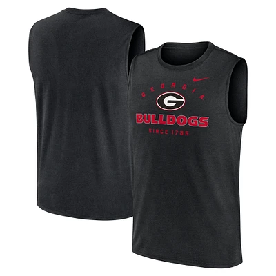 Men's Nike Black Georgia Bulldogs Primetime Legend Mascot Lock Up Performance Muscle Tank Top