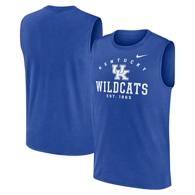 Men's Nike Royal Kentucky Wildcats Primetime Legend Mascot Lock Up Performance Muscle Tank Top