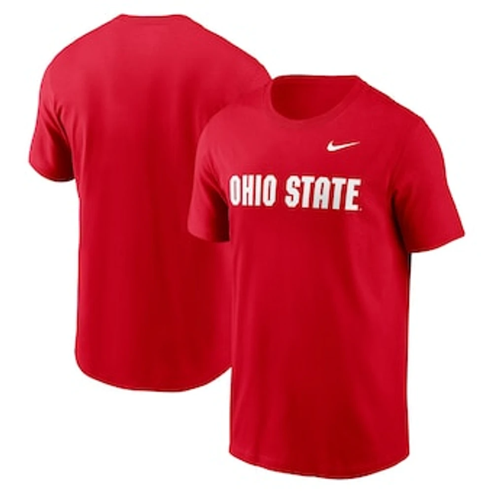 Men's Nike Scarlet Ohio State Buckeyes Primetime Wordmark T-Shirt