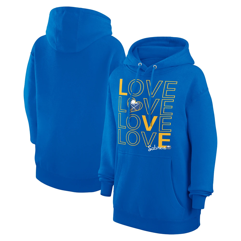 Women's G-III 4Her by Carl Banks Royal Buffalo Sabres Hockey Love Fleece Pullover Hoodie