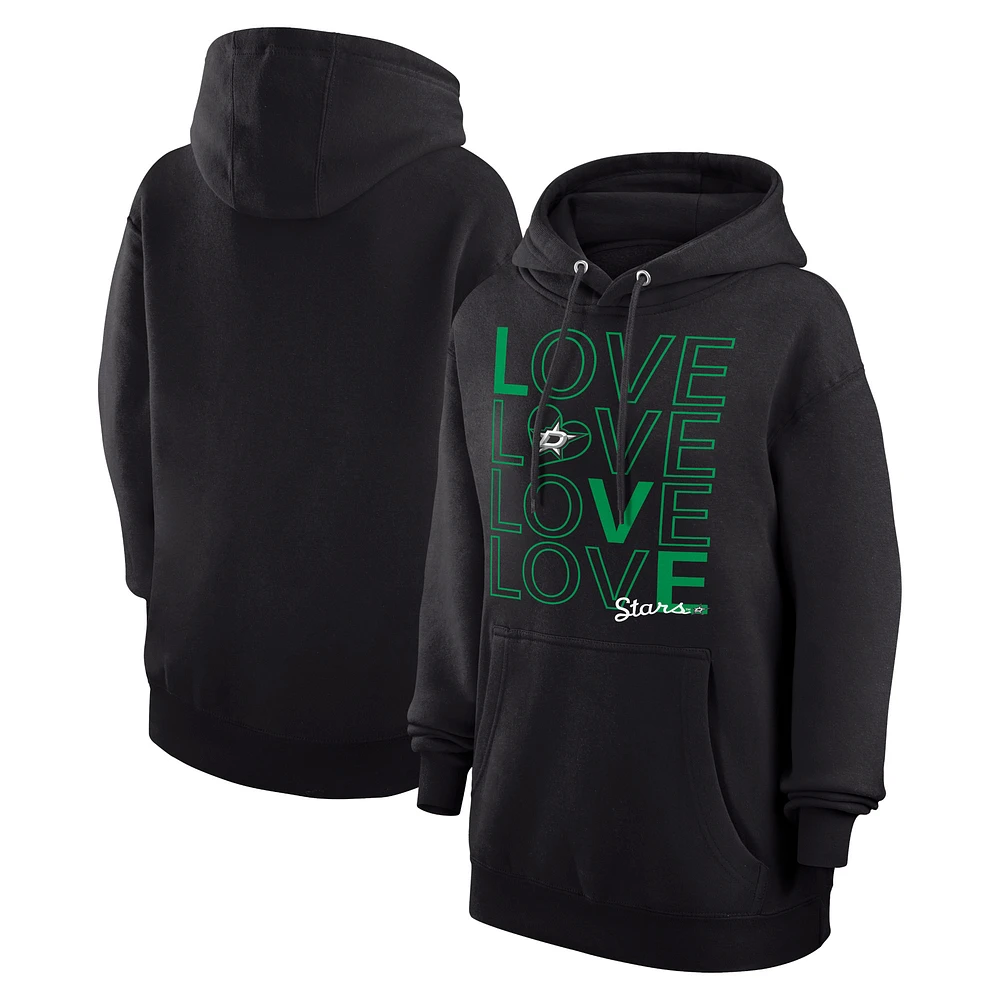 Women's G-III 4Her by Carl Banks Black Dallas Stars Hockey Love Fleece Pullover Hoodie