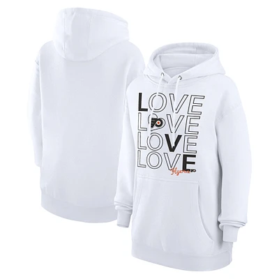 Women's G-III 4Her by Carl Banks White Philadelphia Flyers Hockey Love Fleece Pullover Hoodie
