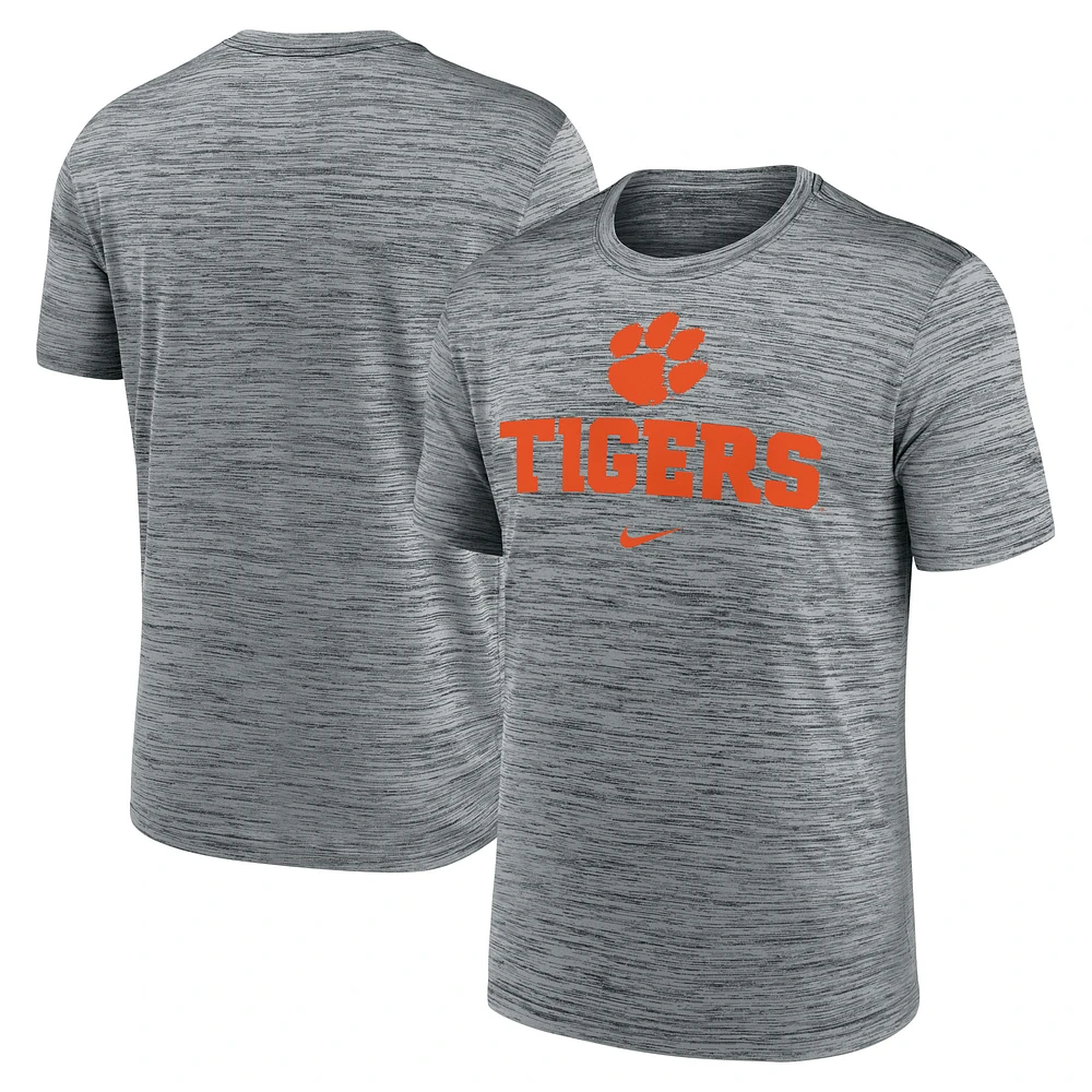Men's Nike Gray Clemson Tigers Primetime Velocity T-Shirt