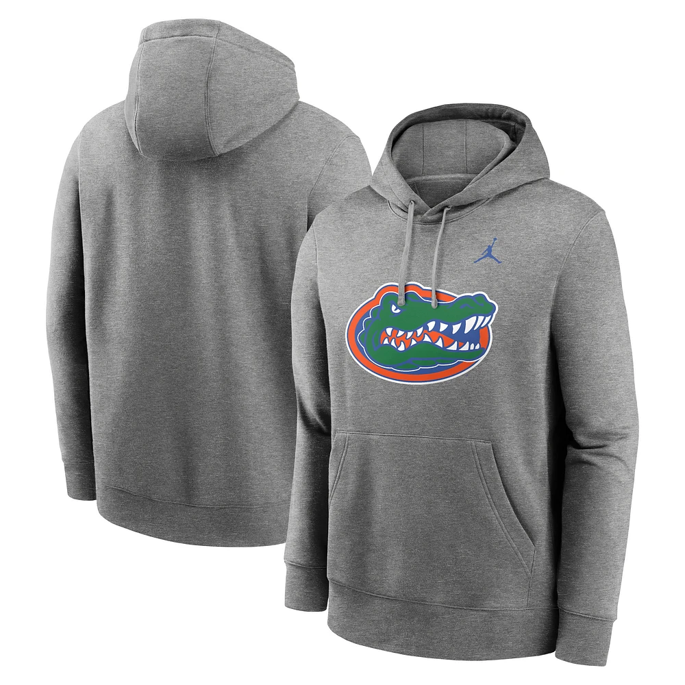 Men's Jordan Brand Heather Gray Florida Gators Primetime Club Fleece Pullover Hoodie