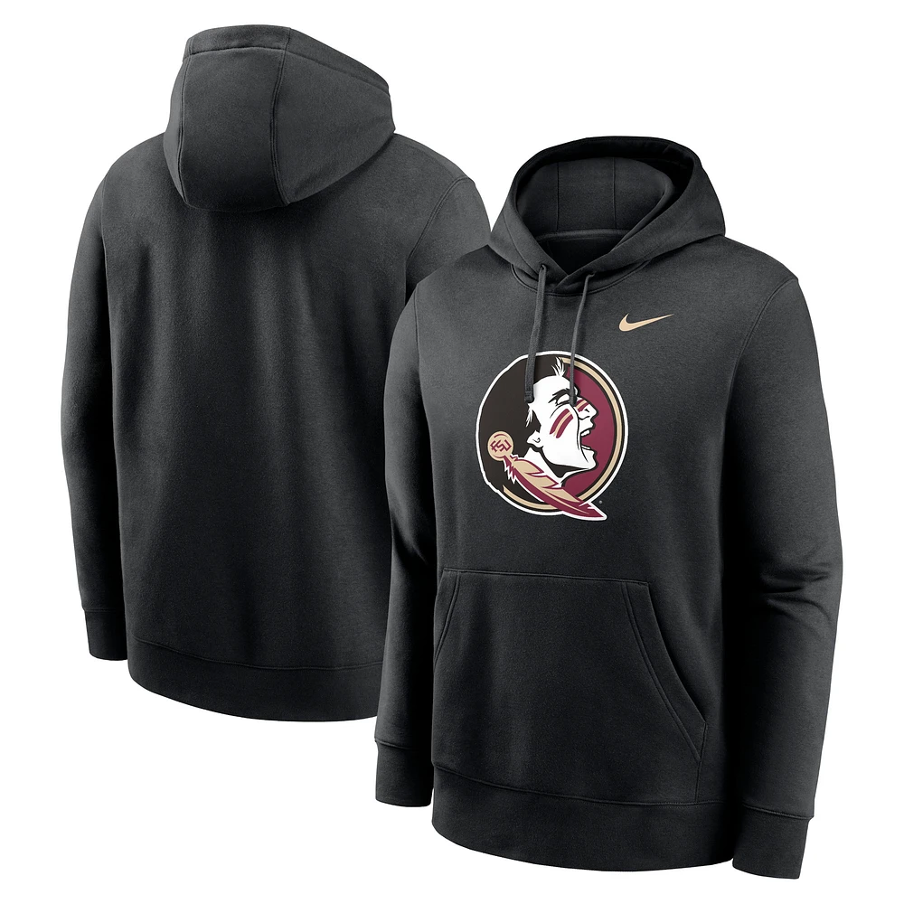 Men's Nike Black Florida State Seminoles Primetime Club Fleece Pullover Hoodie