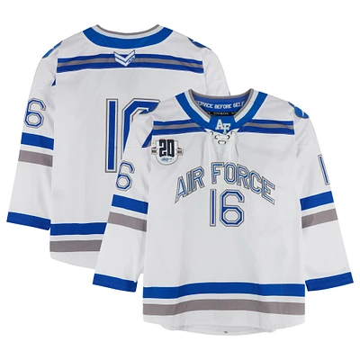 Air Force Falcons Team-Issued #16 Blue Jersey with Atlantic Hockey 20th Anniversary Patch from the Hockey Program