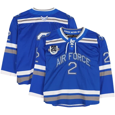 Air Force Falcons Team-Issued #2 Blue Jersey with 20th Anniversary Patch from the Hockey Program