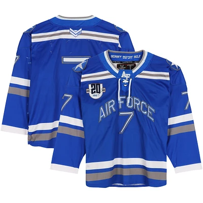 Air Force Falcons Team-Issued #7 Blue Jersey with 20th Anniversary Patch from the Hockey Program