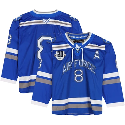 Air Force Falcons Team-Issued #8 Blue Jersey with 20th Anniversary Patch from the Hockey Program