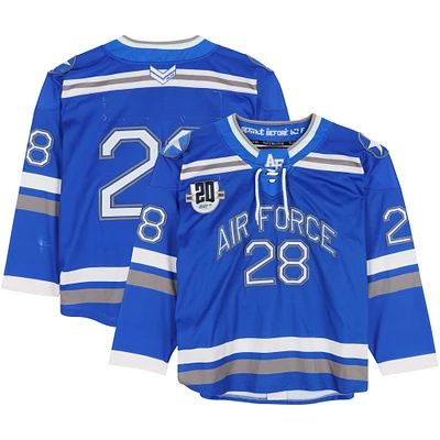 Air Force Falcons Team-Issued #28 Blue Jersey with 20th Anniversary Patch from the Hockey Program