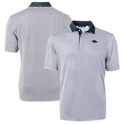 Men's Cutter & Buck Blue/White Baltimore Ravens Virtue Eco Pique Micro Stripe Recycled Polo