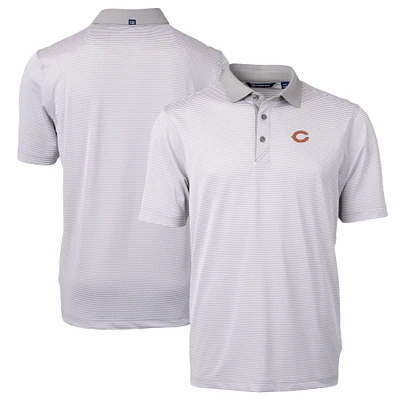 Men's Cutter & Buck Gray/White Chicago Bears Virtue Eco Pique Micro Stripe Recycled Polo