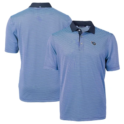 Men's Cutter & Buck Blue/Navy Tennessee Titans Virtue Eco Pique Micro Stripe Recycled Polo