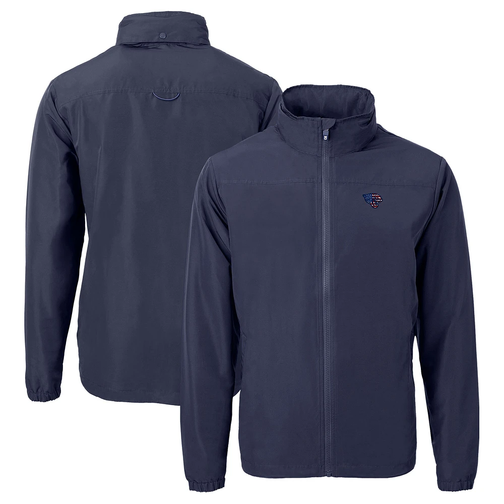 Men's Cutter & Buck Navy Jacksonville Jaguars Charter Eco Recycled Full-Zip Jacket