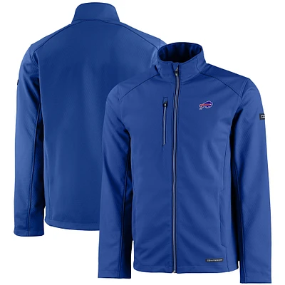 Men's Cutter & Buck Royal Buffalo Bills Evoke Eco Softshell Recycled Full-Zip Jacket