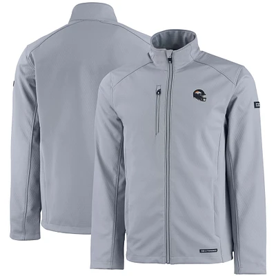 Men's Cutter & Buck Gray Denver Broncos Evoke Eco Softshell Recycled Full-Zip Jacket