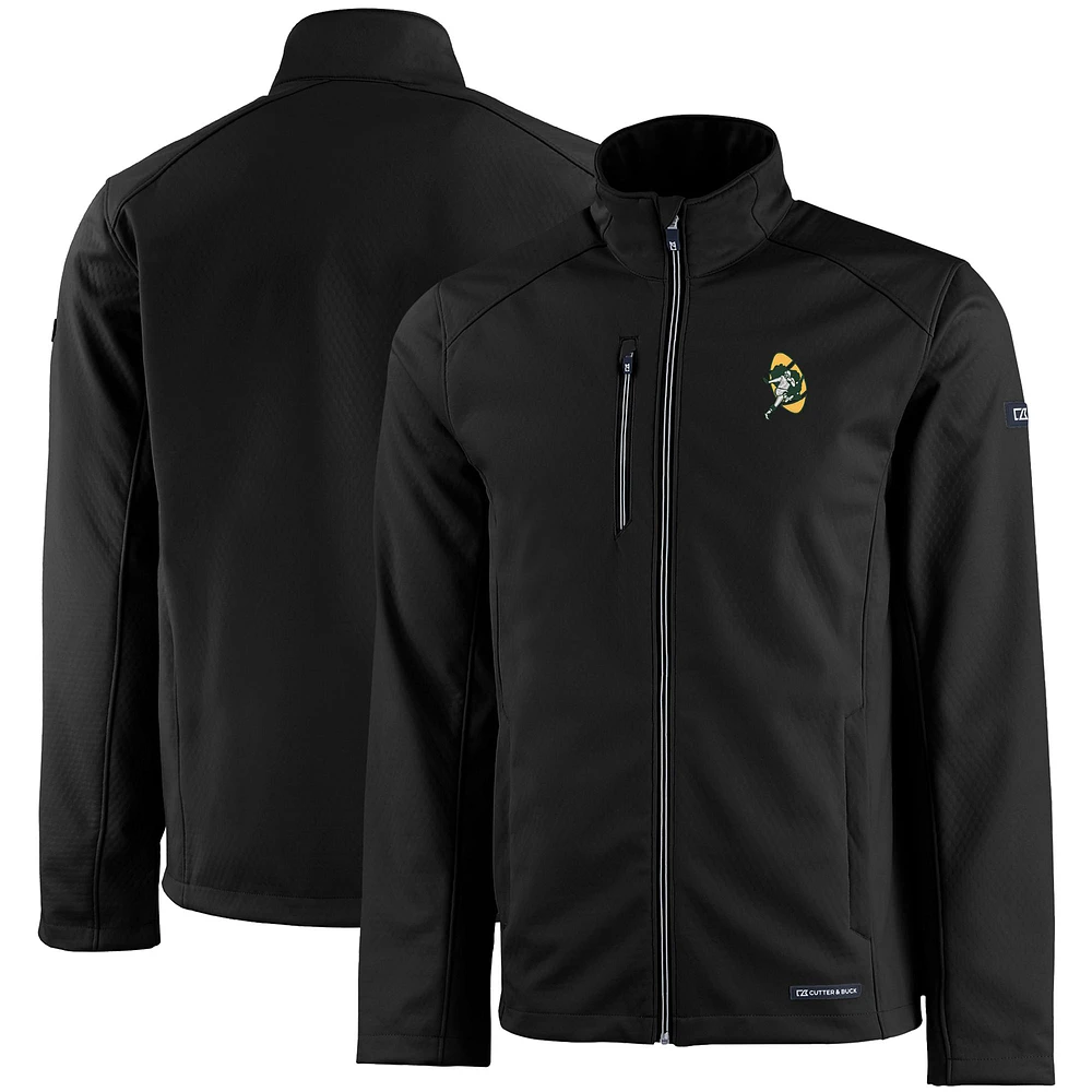 Men's Cutter & Buck Green Bay Packers Evoke Eco Softshell Recycled Full-Zip Jacket