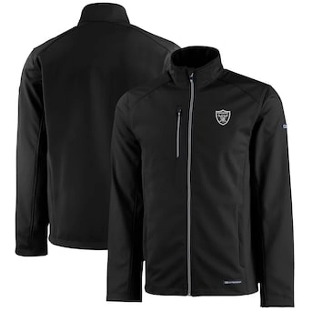 Men's Cutter & Buck Las Vegas Raiders Evoke Eco Softshell Recycled Full-Zip Jacket