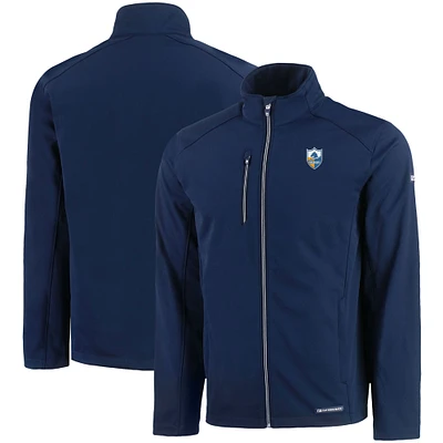 Men's Cutter & Buck Navy Los Angeles Chargers Evoke Eco Softshell Recycled Full-Zip Jacket