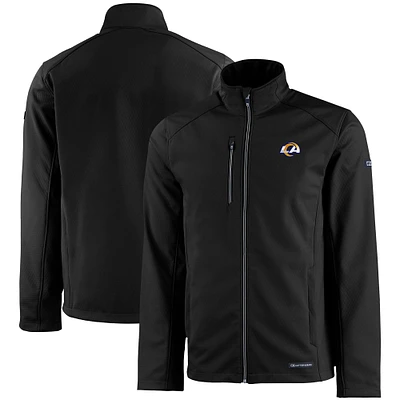 Men's Cutter & Buck Los Angeles Rams Evoke Eco Softshell Recycled Full-Zip Jacket