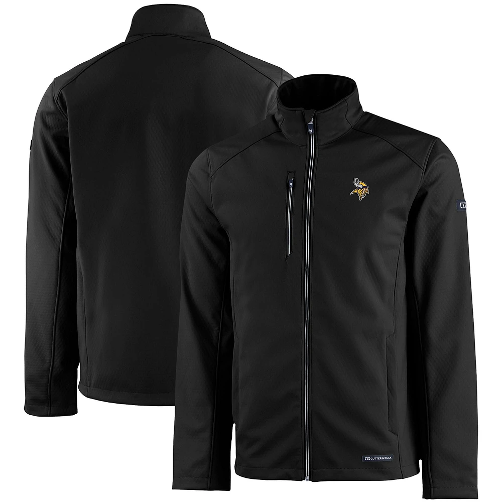 Men's Cutter & Buck Minnesota Vikings Evoke Eco Softshell Recycled Full-Zip Jacket