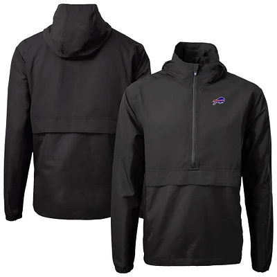 Men's Cutter & Buck Black Buffalo Bills Charter Eco Recycled Anorak Half-Zip Jacket