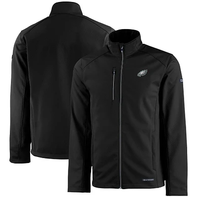 Men's Cutter & Buck Philadelphia Eagles Evoke Eco Softshell Recycled Full-Zip Jacket