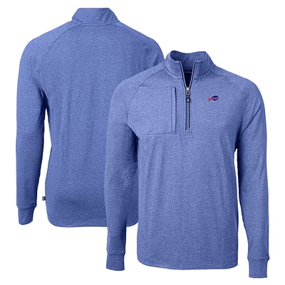 Men's Cutter & Buck Royal Buffalo Bills Adapt Eco Knit Quarter-Zip Pullover Top