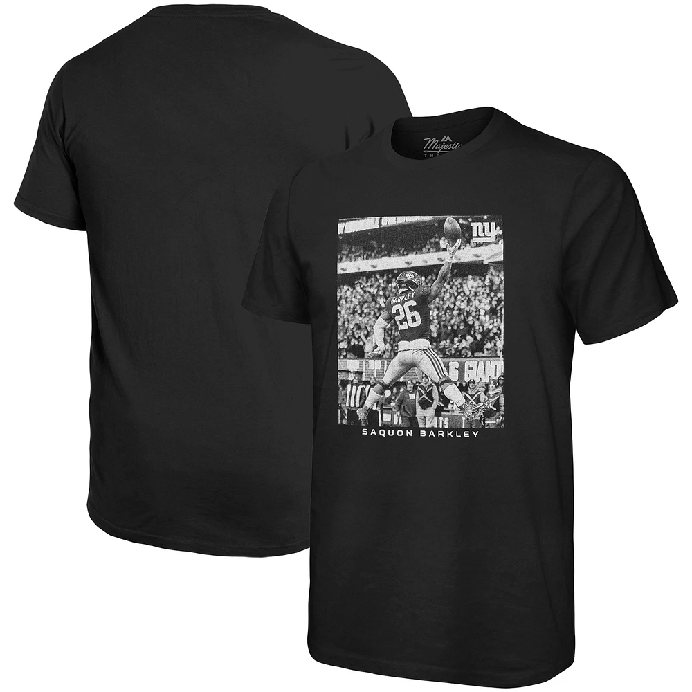 Men's Majestic Threads Saquon Barkley Black New York Giants Oversized Player Image T-Shirt