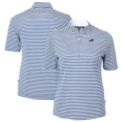 Women's Cutter & Buck Royal Buffalo Bills DryTec Virtue Eco Pique Stripe Recycled Polo
