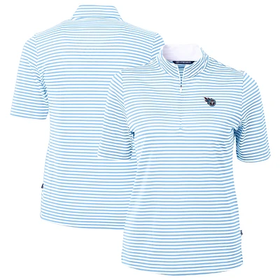 Women's Cutter & Buck Light Blue Tennessee Titans DryTec Virtue Eco Pique Stripe Recycled Polo